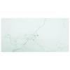VidaXL Table Top White 100x50 Cm 6 Mm Tempered Glass Marble Design