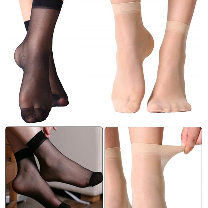 10 Pairs Socks Simplicity Solid Color Breathability Ultrathin Summer Nylon Short Socks Skin Color