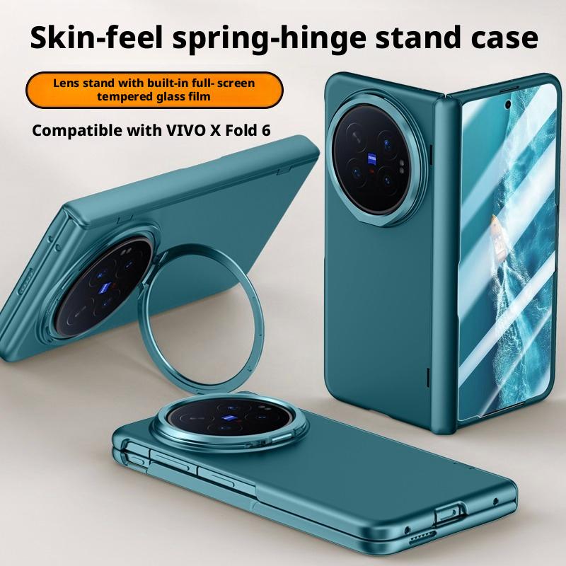 Матовый Гипоаллергенный Чехол Для Vivo X Fold6 Fold 6 Магнитный Складной Шарнир Держатель для Линз Подставка Всесторонний Ударопрочный Чехол