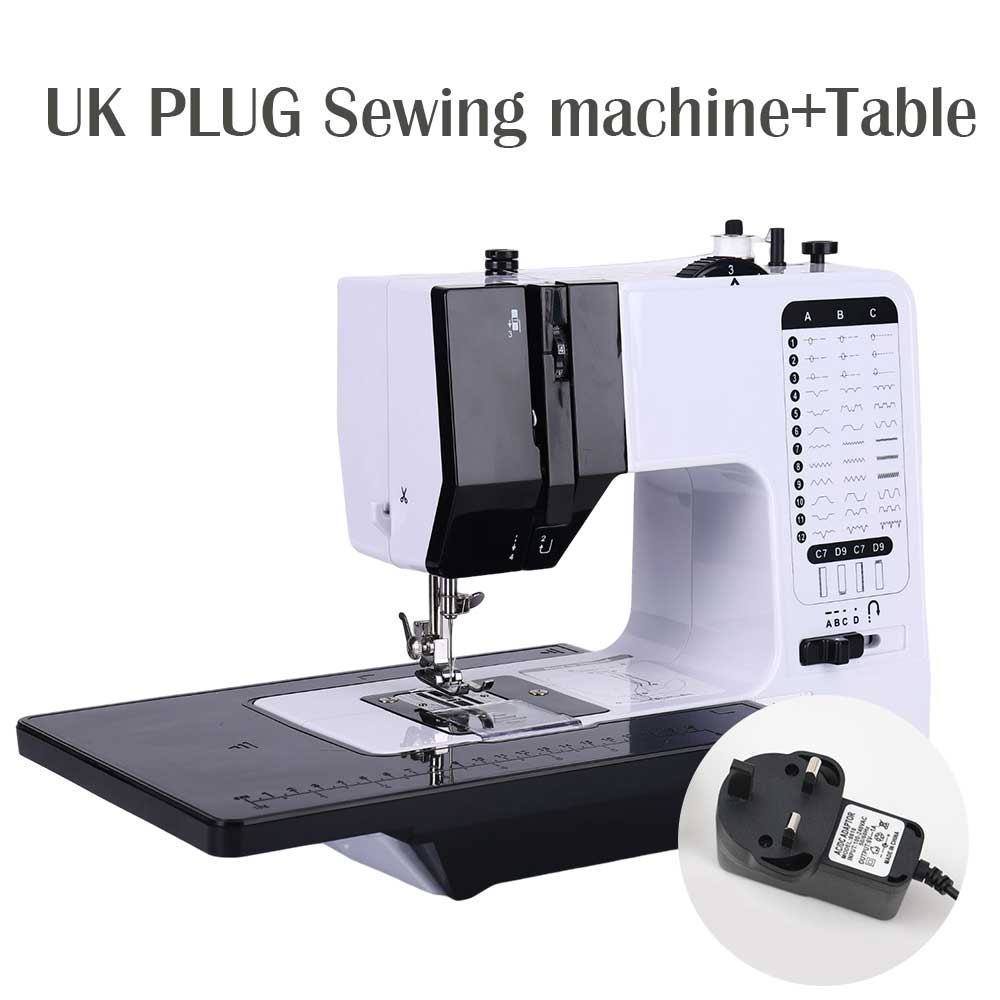Sewing Machine Portable Handy Mini Replaceable Presser Foot 40 Stitches Overlock Knitting Start Button Electrec With Pedal Table