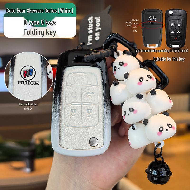 Light Blue Key Cover for Buick Models: Excelle, Encore, GL8, Verano, GL6, Regal, LaCrosse - Designed for Women