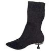 DK X  Lurex Versatile Fashion Ankle Boots 4cm Women Ankle Boots Black DK328-BLK