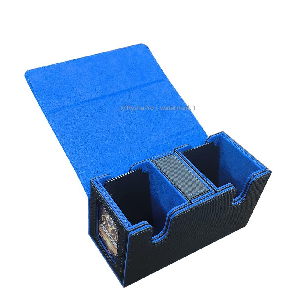 3-in-1 Card Storage Box Magnetic and Removeable Card Case with 2 Commander Display and 1 Dice Tray Holds 200+ for MTG TCG Sports