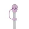 Set of 6 Unique Straw Stoppers Adorment Colorful Silicones Straw Lid Cute Skull Shaped Straw Plug Drinkware Accessorys