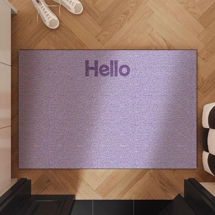 Solid Color Simple Silk Circle Entrance Mat Can Be Cut Entrance of The Foyer Foot Rubbing Dust Removal Door Rug Modern Home