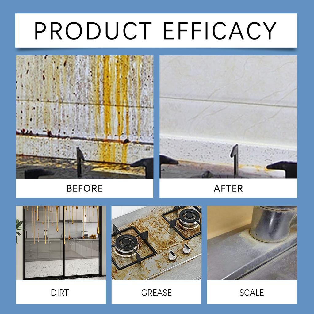 Jue-Fish Bathroom Cleaning Spray Powerful Rinse-Free Bubble Cleaner Degreasing Cleaning Spray Stain Removal Foam Cleaner for Kitchen