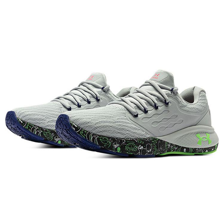 Under Armour Заряженный Vantage Fun CN Удобная ткань Синтетическая кожа Низкий верх Повседневные кроссовки для бега Мужские кроссовки Серо-зеленый 3026450-100
