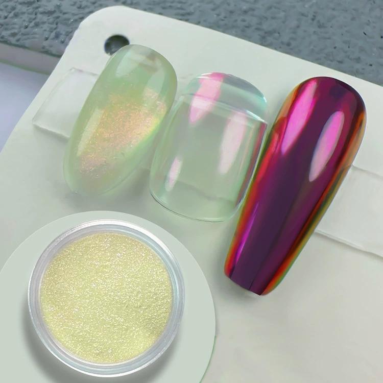Многоцветные хамелеоновые тени для век, пудра, блестки для ногтей, Aurora Neon Rainbow Pigment, хромированная пудра, переливающиеся тени для век, декор для ногтей