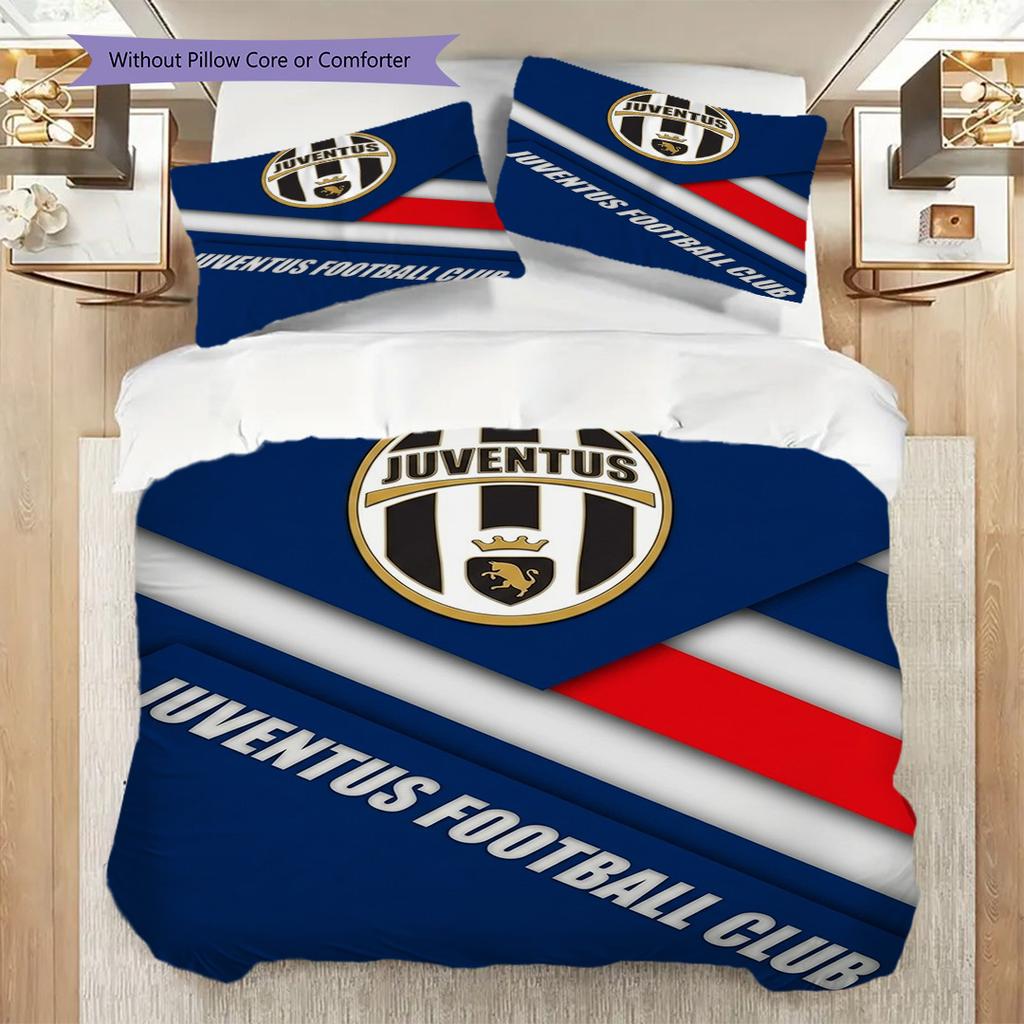 Juventus Football Club Pride Bedding (1 * duvet cover + 2 * pillowcase, without core) Duvet cover and pillowcase Bedding set Christmas birthday gift