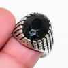 Натуральный черный шпинель Серебряное ювелирное кольцо 925 пробы Размер 6 RR-218