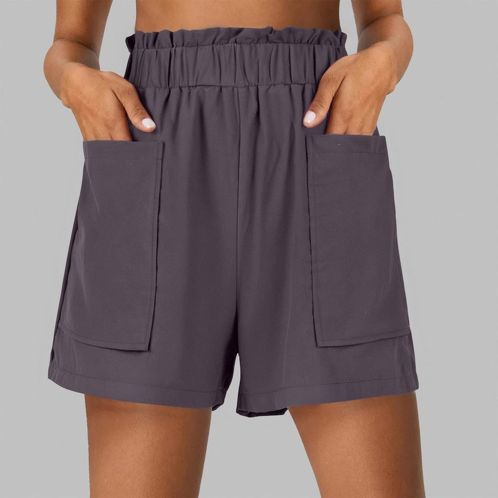 Шорты для женщин однотонные повседневные летние свободные шорты с завязками на карманах