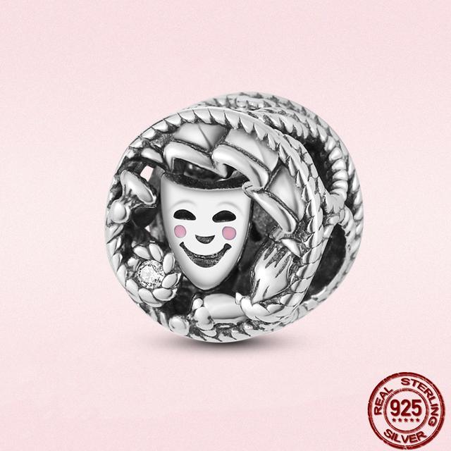 Круглые бусины в виде сердца из стерлингового серебра 925 пробы с изображением животных подходят для оригинального модного браслета-подвески DIY, модное серебро 925 пробы для изготовления ювелирных изделий