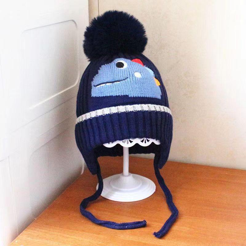 Girls' Winter Wool Hat - Plush, Warm, Cute Knitted Hat for Babies.