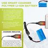1x Li-ion Аккумулятор 7.4V 600mAh 2S с разъемом SM-3P + USB-кабель – Совместим с радиоуправляемой машиной DE82, TK3086B, TK-3082B, G20601, Машина-перевертыш
