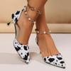 Женские пикантные леопардовые босоножки на высоком каблуке, женские роскошные туфли с кристаллами из бисера для вечеринок, дизайнерские модельные туфли-лодочки, Zapatillas De Mujer