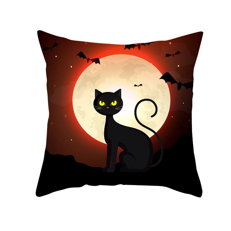 Хэллоуин Наволочка Мультяшная Голова Тыквы Замок Персиковый Бархат Подушка Предметы Дома
