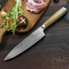 VG10 Дамасская хромированная сталь Дамасский узор Кухонный нож для мяса Нож для суши Нож для повара из древесины зебры с натуральной древесной фактурой Ручка поварского ножа Японский поварской нож
