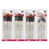 Set of 6 Cross-border Nylon Hair Oil Painting Brushes with Multiple Heads, Pearlescent White Handle, Ideal for Watercolor and Acrylic Art