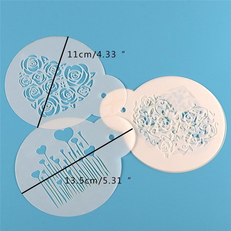 6 шт./набор трафаретов для торта ко Дню святого Валентина своими руками, формы для аэрографической росписи