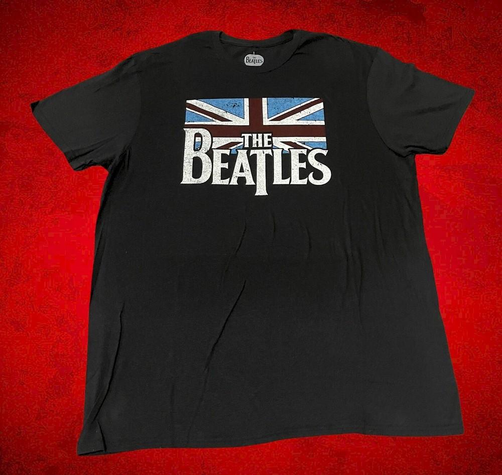Новая мужская ретро-винтажная унисекс футболка The Beatles с черным логотипом Union Jack