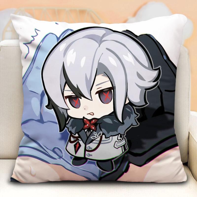 Наволочка с изображением слуги Арлекино из Genshin Impact, периферийные устройства в стиле аниме, наволочка на диванную подушку, наволочка на подголовник автомобиля