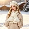 Новый зимний комплект: берет, шарф, перчатки из смесовой шерсти для женщин, для активного отдыха, теплый, модный, трехпредметный набор