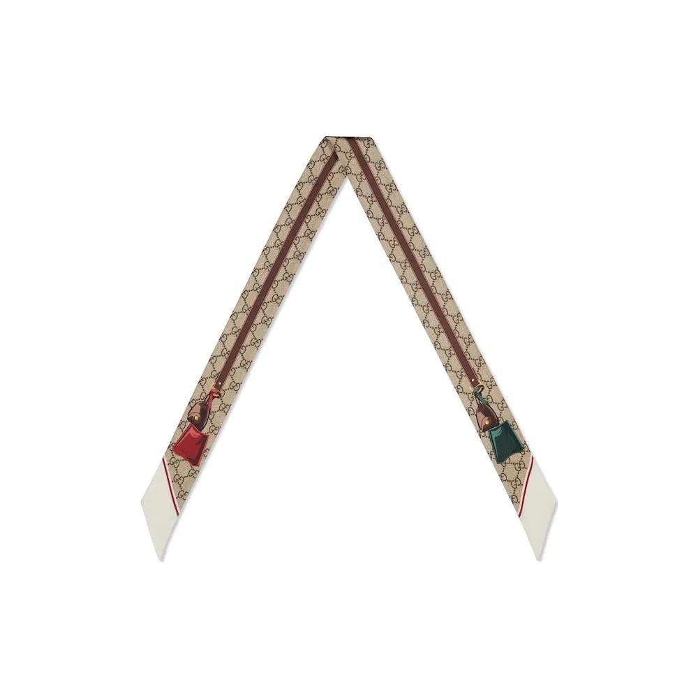 Gucci Printed silk twill ribbon (Unisex) Scarves 7849593G0012773