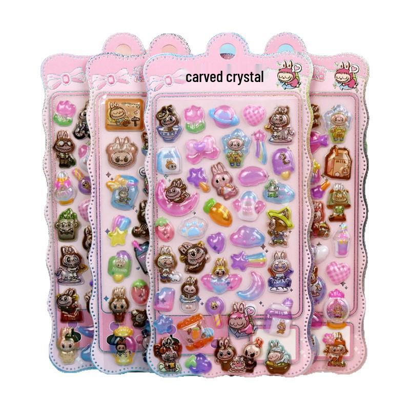 3D мультяшные наклейки с кроликом Лабубу - серия "Труппа эльфов" для детей