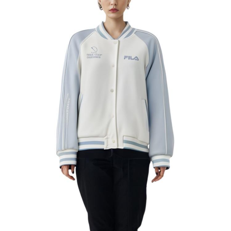 FILA Baseball Jackets Women's Sunlight Blue Baseball Collar Moderate Straight Fit F11W249501F-LB