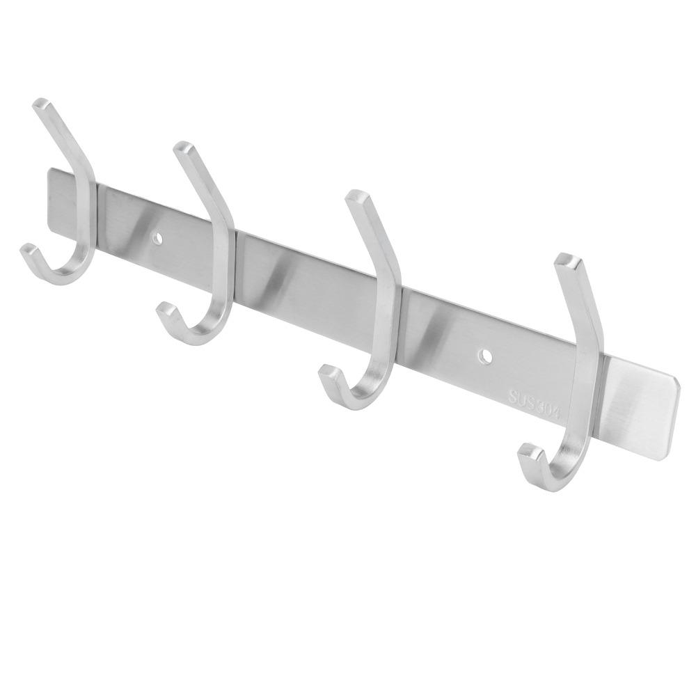 Stainless Steel Coat Hook 4 Hooks Coat Hanger Simple Style Coat Rack Home Office
