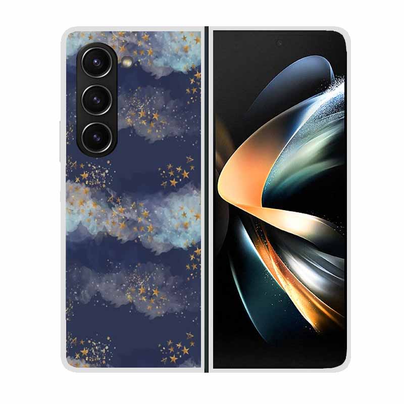 For Samsung Galaxy Z Fold 5 ZFold5 Cases Marble Transparent Shockproof Protection Hard Back Cover For Samsung Z Fold 5 5G Cases