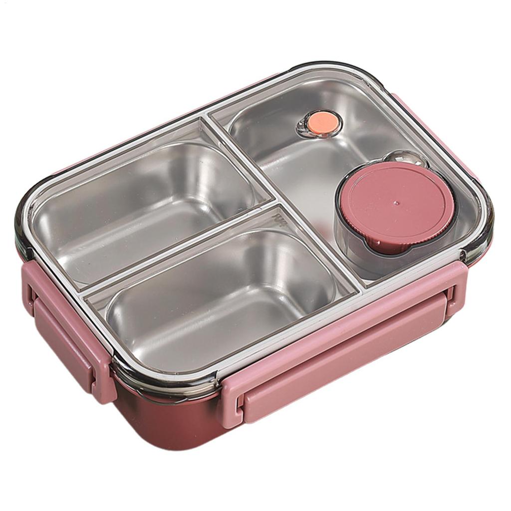 Stainless Steel Lunch Box Salad Box Lunch Container Adult Lunch Box With 3 Compartment Lunch Containers Large Capacity Lunch Box
