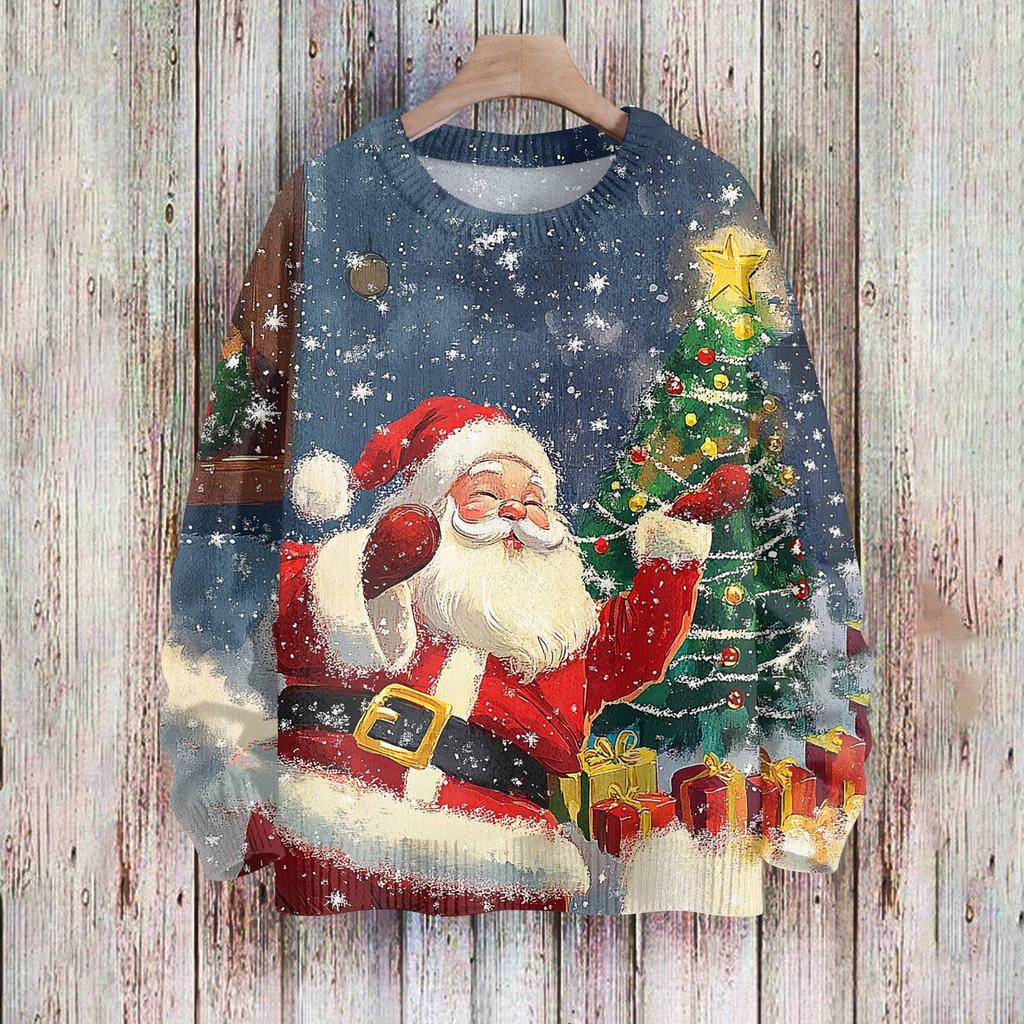 Christmas Sweatshirts For Women Knit Sweater Cute Shirt Fall Crewneck Pullover Tops