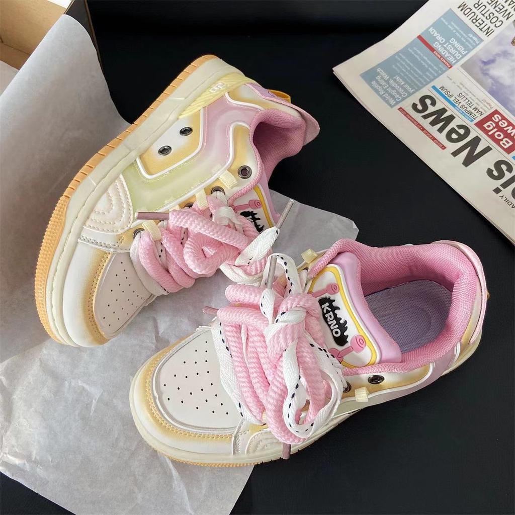 2025 осень оригинальные туфли-утки-мандаринки из желе, дофаминовые повседневные спортивные туфли для мужчин и женщин, кампусный тренд, парные туфли для скейтборда