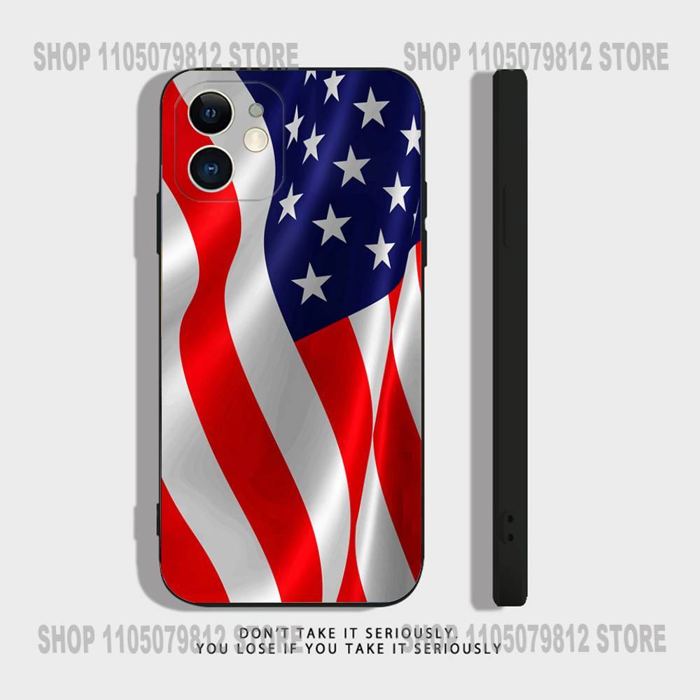 Америка США Флаг Крутой Чехол Для Телефона Для iPhone 17 16,15,14,13,12,11,Pro,XS,Max,XR,Plus,Mini Мягкий Силикон Черный Ударопрочный