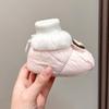 Зимняя детская обувь: Мягкие ходунки для девочек, 6-12 месяцев, не линяющий велюр, теплые хлопковые ботинки