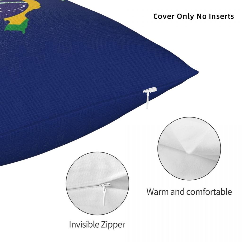 Brazil National Flag Square Pillowcase Cushion Cover Pillow Case Throw Pillow Cover For Home Sofa Living Room
