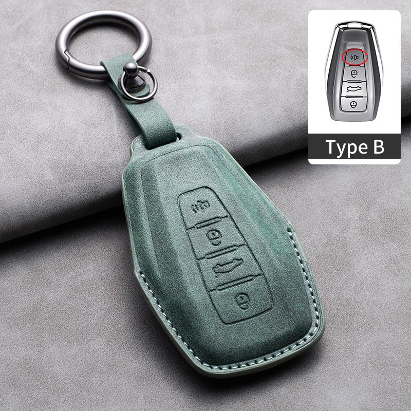 Leather Car Key Case Cover Fob Shell For Geely Borui EX7 Coolray Azkarra Tugella FY11 Atlas Pro New Emgrand GS X6 SUV EC7 GT GC9
