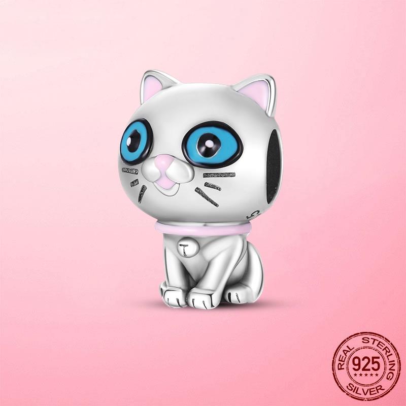 Медный Кулон Кот и Кошка Котёнок в Форме Сердца Подвеска Бусины Аксессуары Браслеты Браслет Украшения Ювелирные изделия Вечеринка в честь Годовщины