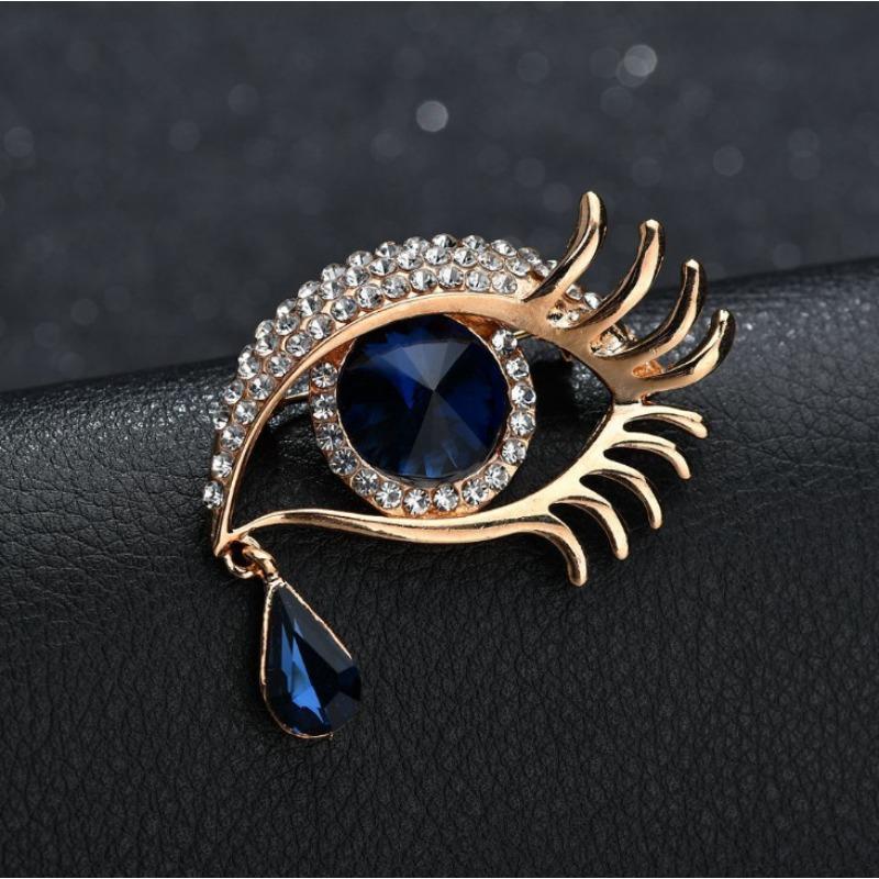 Модный темперамент, тенденция личности, полный бриллиантов, брошь в виде хрустального глаза