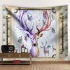 Elk Printing Tapestry 3D Forest Waterfall Landscape Wall Hanging Home Background Cloth Decor Garden Poster for Outside