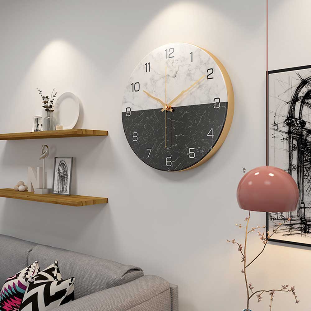 Многоцветный опциональный европейский имитация мрамора настенные часы простой современный дизайн кварц гостиная украшение дома кухня беззвучный