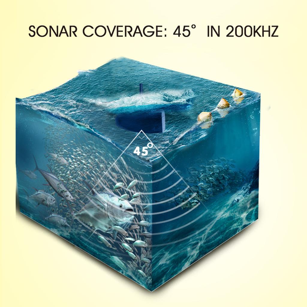 Fish Finder Wired Transducer Sensor Fishfinder 45 Degrees Underwater Fishing Camera Portable Fish Finder Waterproof