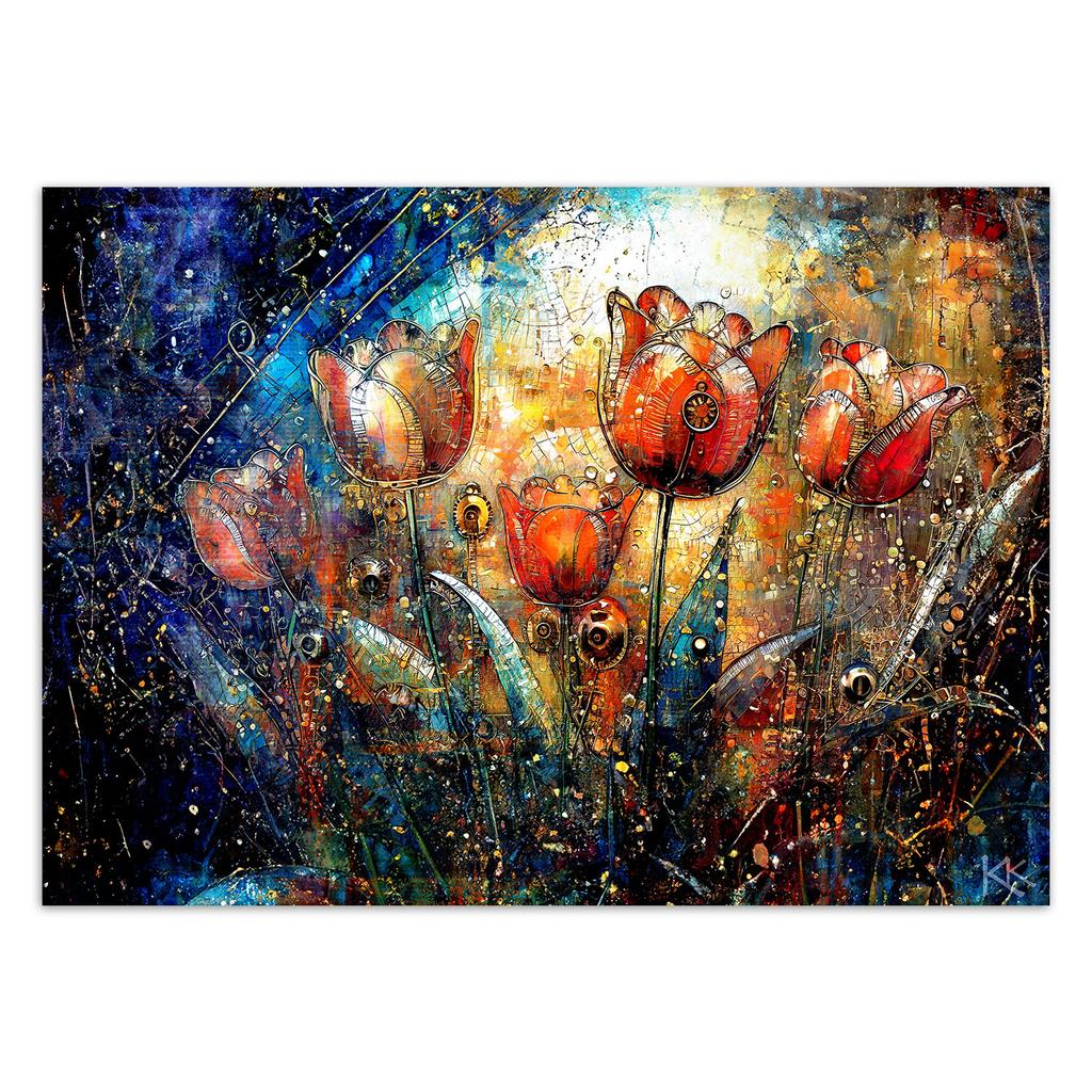 Wallpaper Abstract Flowers Colorful