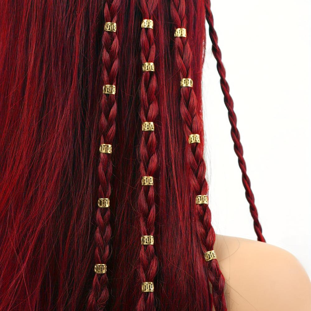 40pcs Dread Locks Dreadlocks Beads Hair Braiding Hair Braid Tubes Hollow Out Hair Ring Men