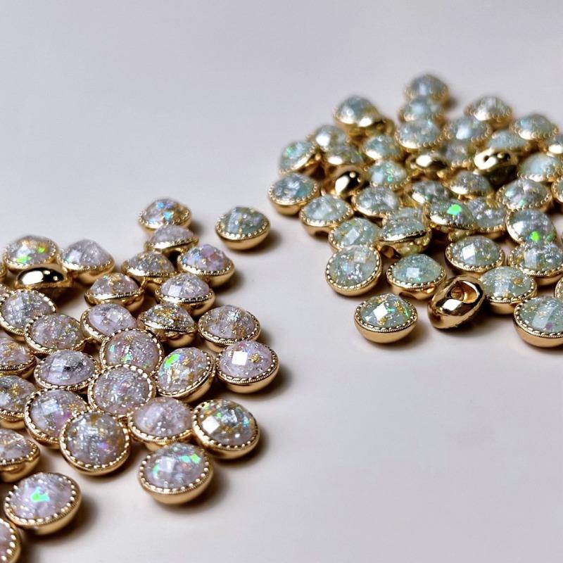 10 шт., красивые пуговицы в виде драгоценных камней, 10 мм, маленькие круглые металлические пуговицы на хвостовике, декоративные пуговицы для юбки, манжеты, декольте