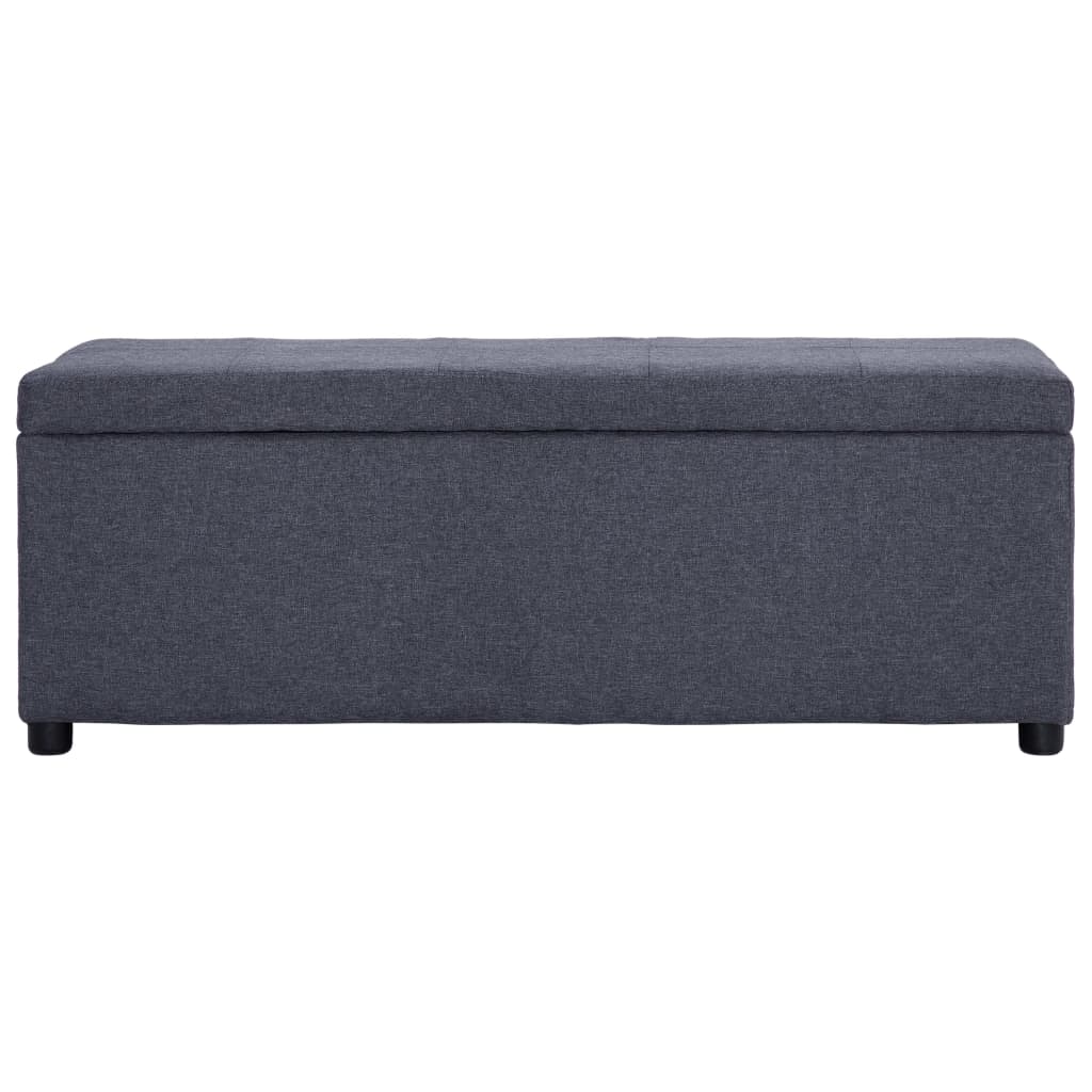 Storage Bench with Compartment 116 cm Dark Grey Polyester