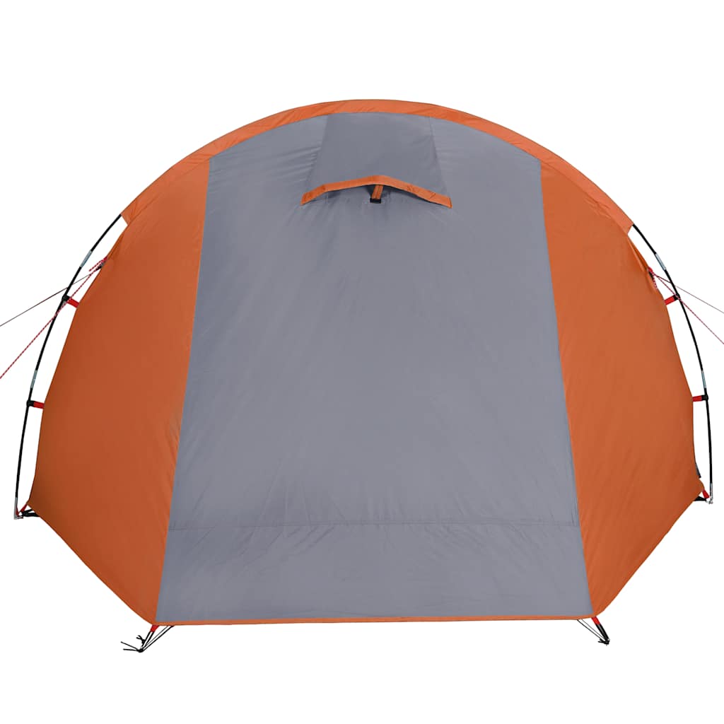 Tunnel Tent for 4 Persons Grey and Orange Waterproof