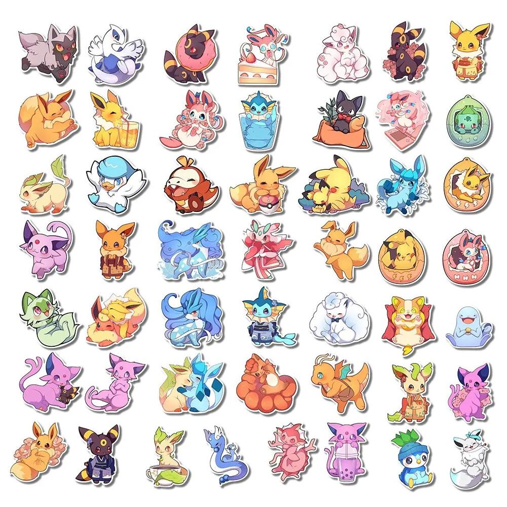 10/30/50/100 шт. Кавайные наклейки с Иви, мультяшные, милые наклейки с Пикачу из аниме, водостойкие, для DIY, ноутбука, телефона, канцелярские принадлежности, наклейка