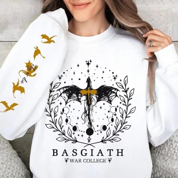 Women Fantasy Reader Graphic Hoodies Bookish Sweatshirt Fourth Wing Basgiath War College Riders Quadrant Pullover